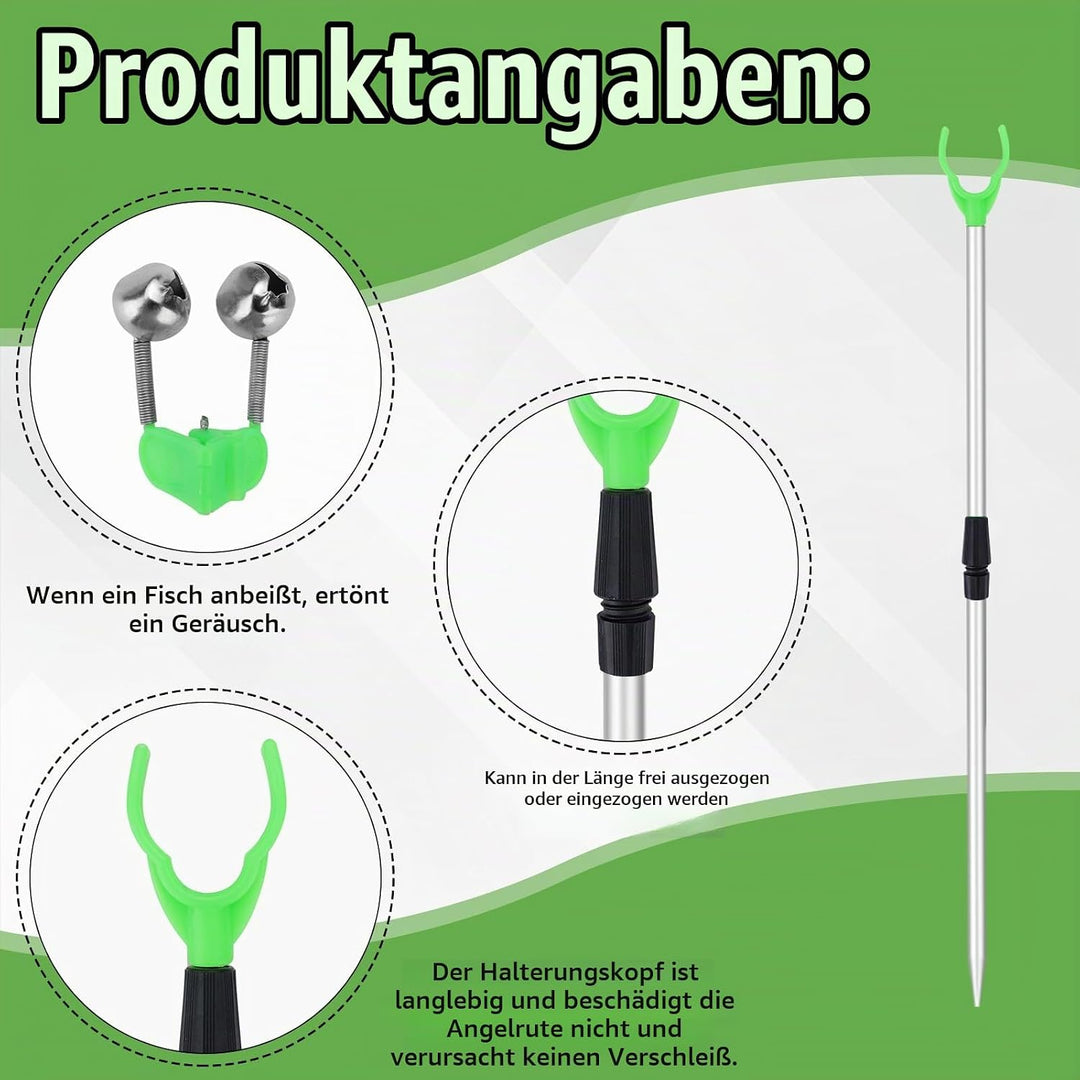 6 Packungen Ausziehbarer Angelrutenhalter für Bodenregal, verstellbare Angelrutenhalter, Spike-Ständ