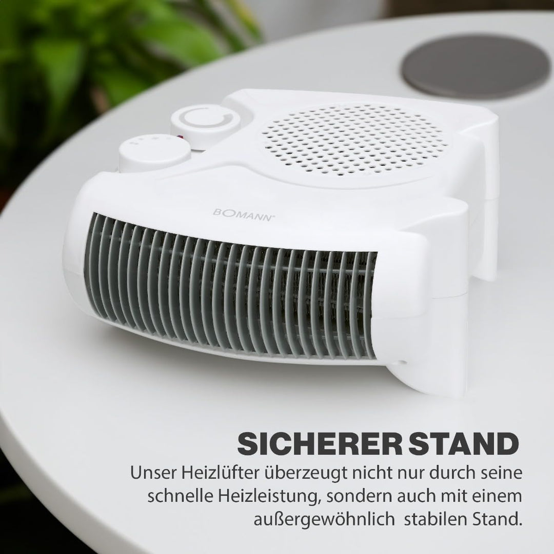 Bomann® mobiler &amp; kompakter Heizlüfter | Heizlüfter 2000W &amp; 1000W | Heizkörper mit Ventilatorfunktio