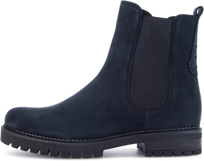 Gabor Damen Chelsea Boots, Frauen Stiefeletten,Komfortable Mehrweite (H) 36 EU Weit Blau Nightblue,