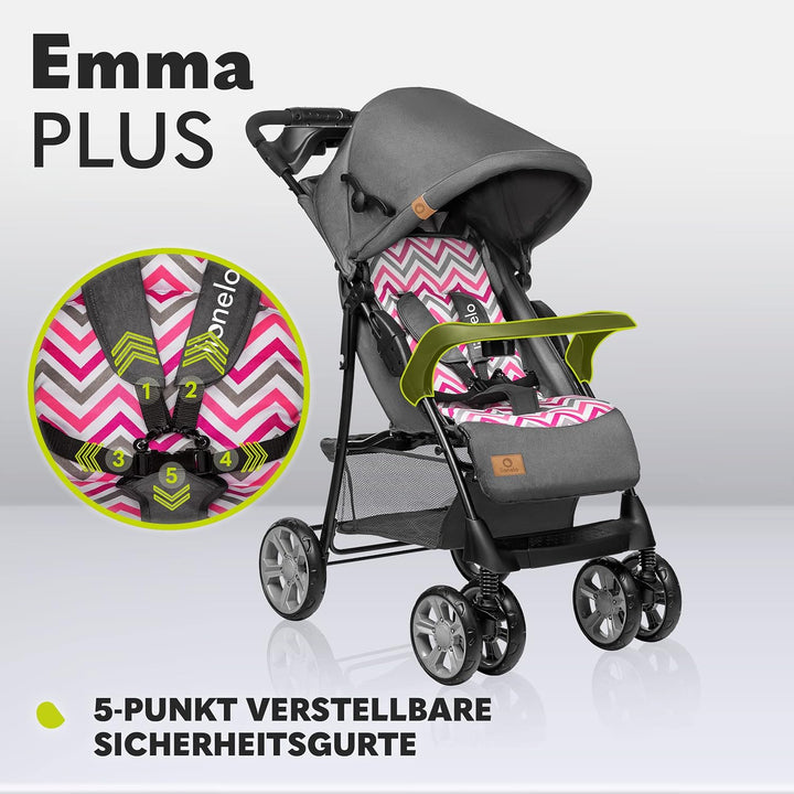 LIONELO Emma Plus Kinderwagen bis zu 15 kg, Kindersportwagen, leicht modern klein Buggy mit Liegepos
