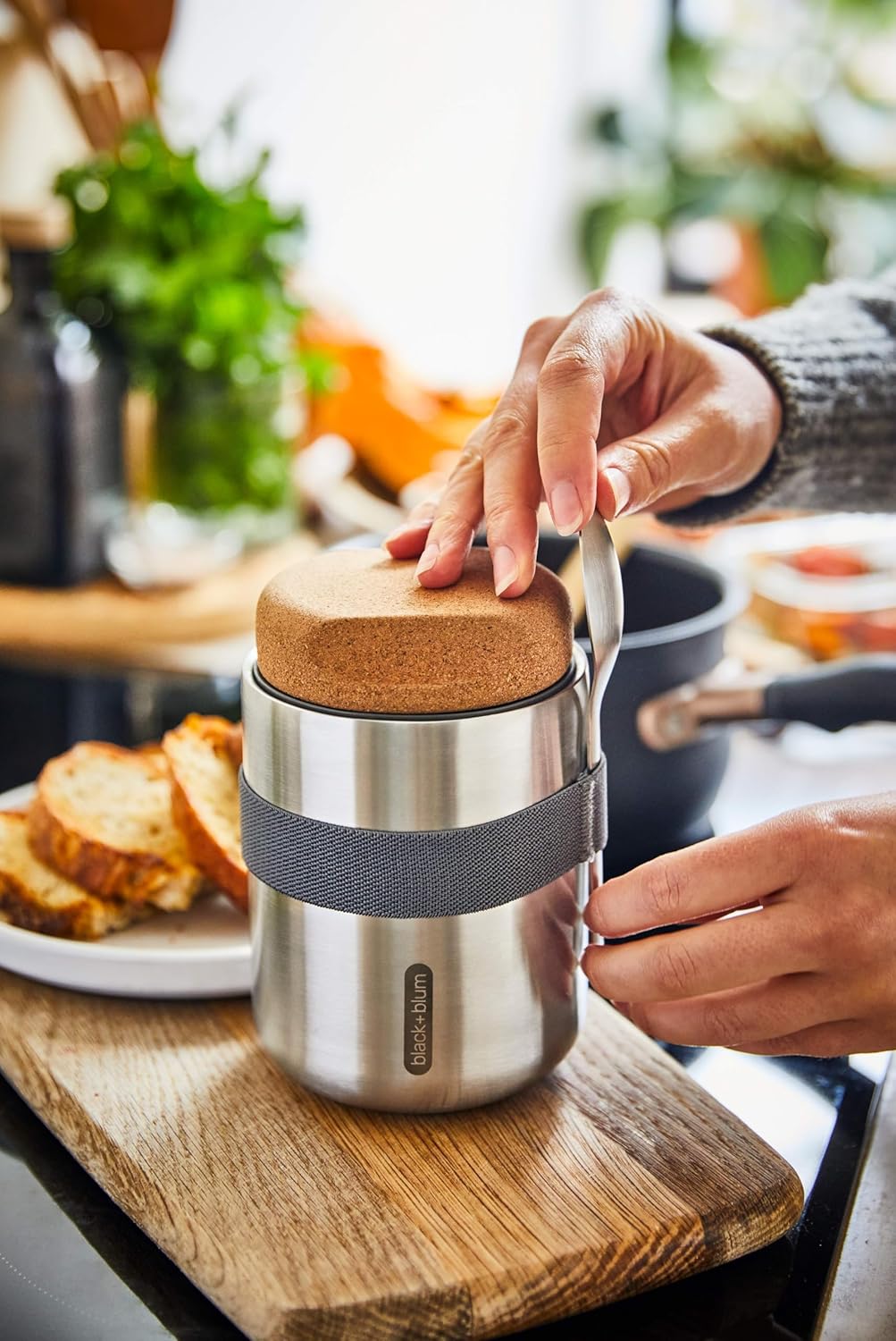 BLACK + BLUM Edelstahl Thermo Topf 550ml | Thermobehälter für Essen | 6h warm & 8h kalt | Auslaufsic