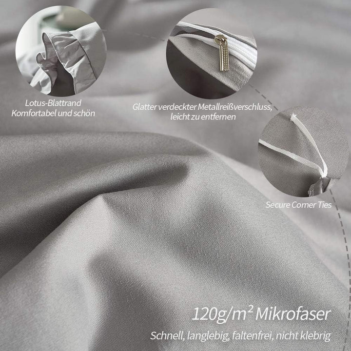 Lanqinglv 2er Pack Kissenbezug Kissenbezüge 40 x 80 cm Grau mit Rüschen Uni Weiche Mikrofaser Kopfki