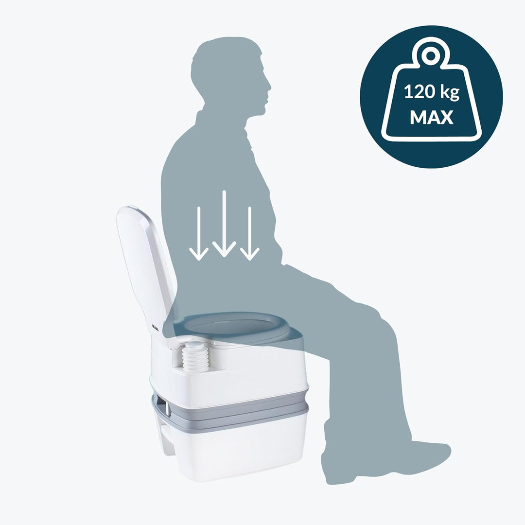 Thetford 92814 Porta Potti 165 Tragbare Toilette Qube, Wei -Grau 414 x 383 x 427 mm, Normal, 9108139