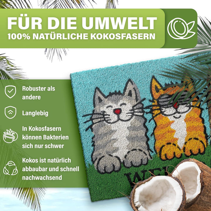Fussmatte Kokos [Wetterfest] - extrem robust - Fussabtreter aussen - die Kokosmatte Fussmatte aussen