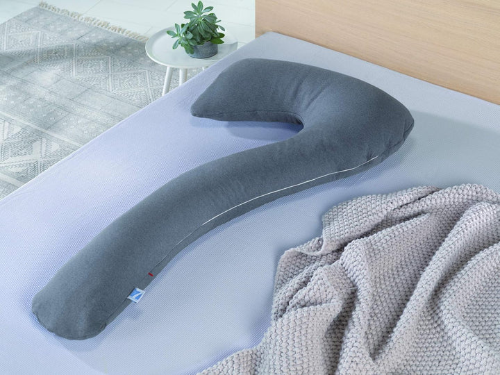 Theraline my7 Ersatzbezug für Seitenschläferkissen, Bezug aus 100% Baumwolle, Farbe: Melange Mittelg