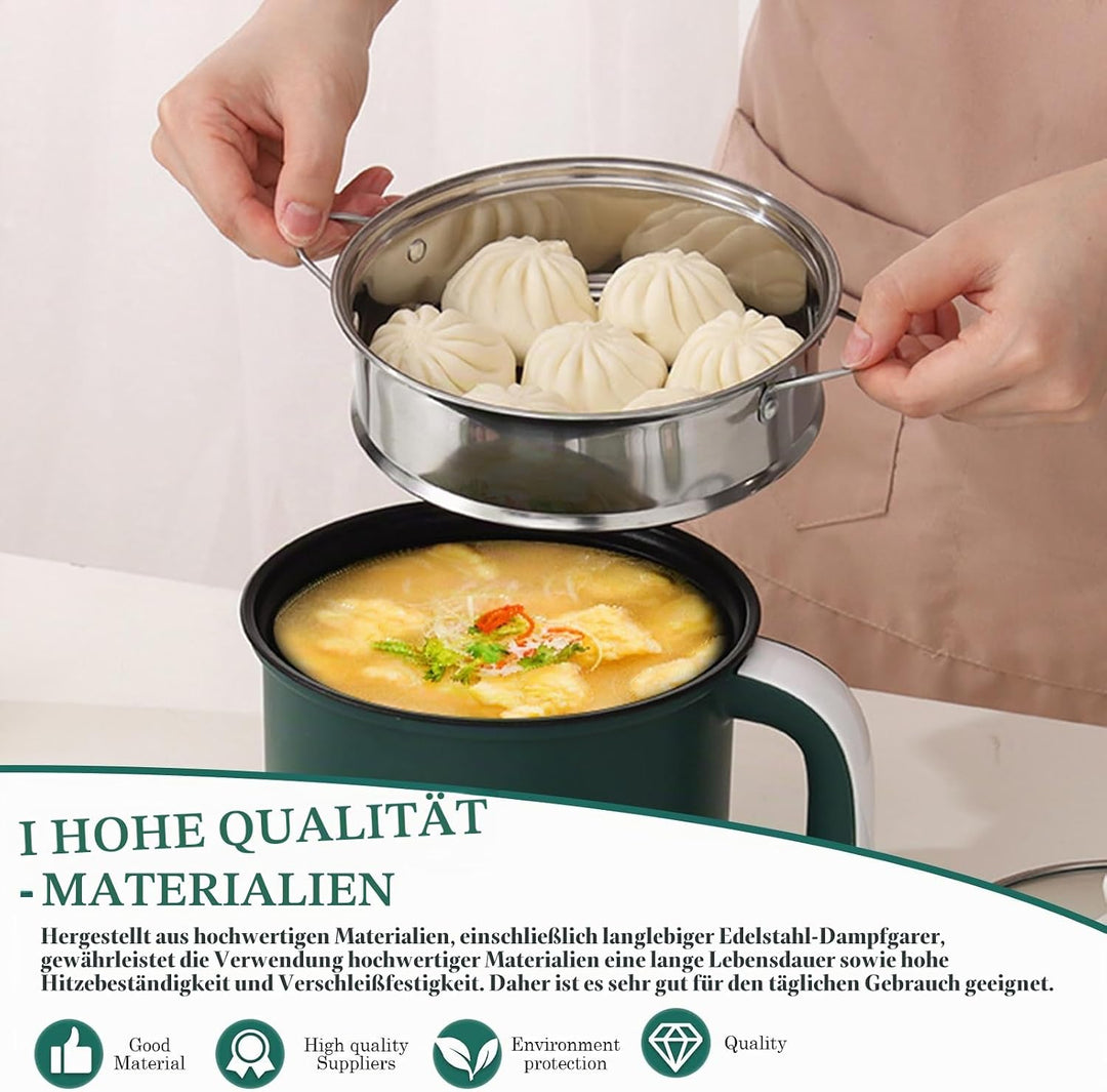 GOEDCH Mini Elektrischer Hot Pot: Tragbarer Elektrischer Mini-Hot Pot, Multifunktions Bratpfanne, El