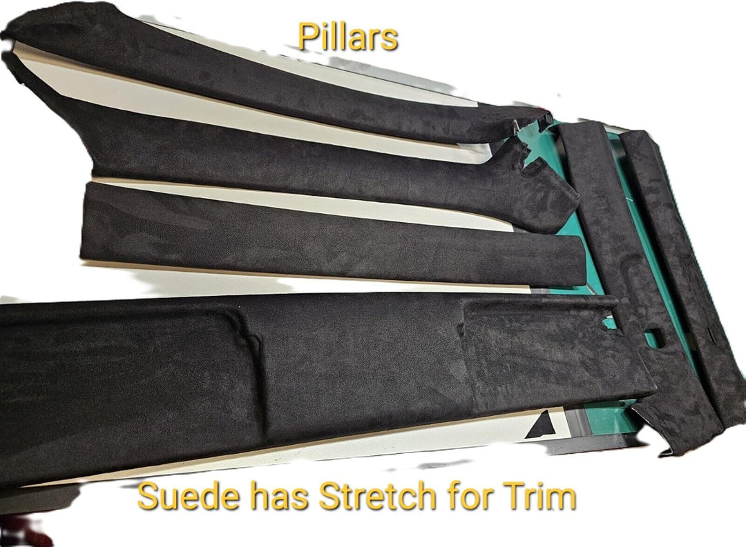 Schwarze Wildleder-Dachhimmel, Stretch-Spandex-Material für Auto-Dachhimmel und Zierleiste (2,5 m x