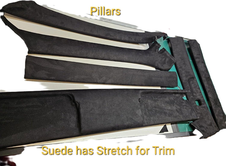 Schwarze Wildleder-Dachhimmel, Stretch-Spandex-Material für Auto-Dachhimmel und Zierleiste (2,5 m x