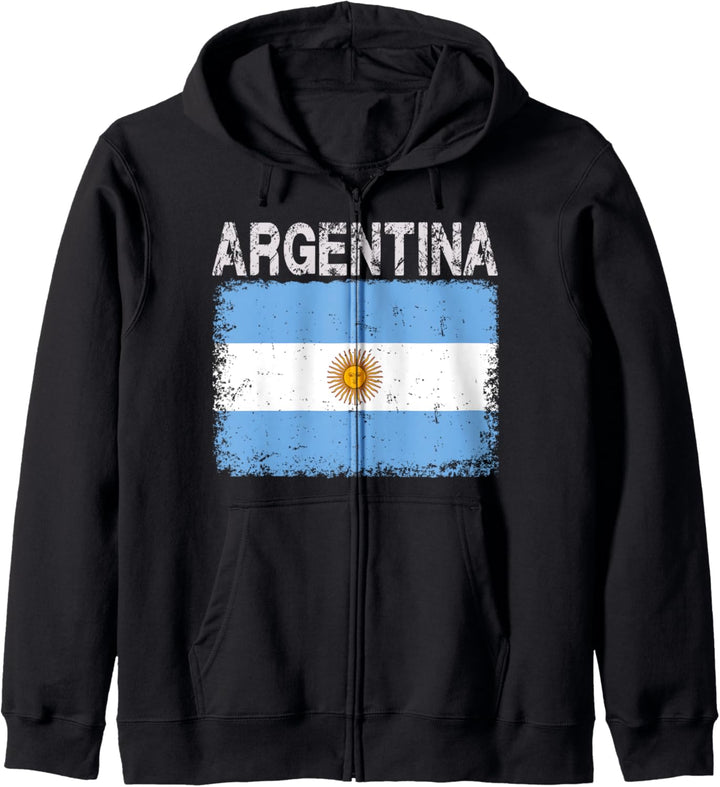 Vintage Argentinien Flagge Argentinien Stolz Kleidung Sport Trikot Kapuzenjacke