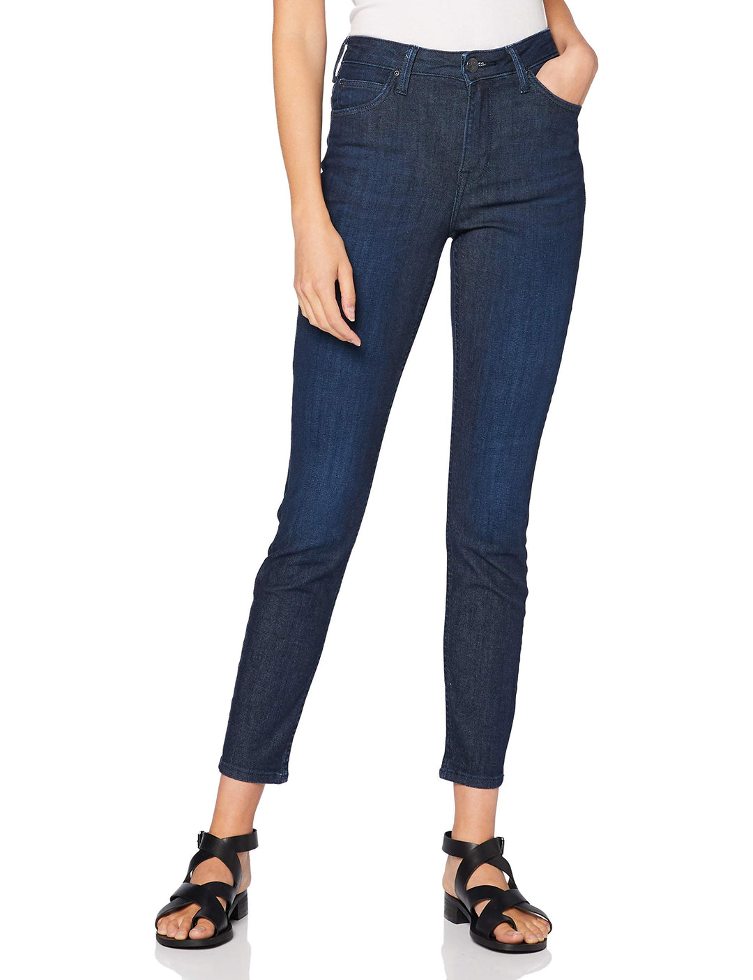 Lee Jeans Damen Skinny Jeans Scarlett Stretch Deluxe 27W / 35L Blau (Dark Salida Kc), 27W / 35L Blau