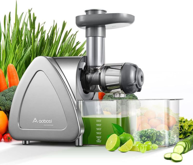 Aobosi Entsafter, Slow Juicer mit Reversierfunktion, elektrischer Entsafter mit 50 mm Öffnung, hoher