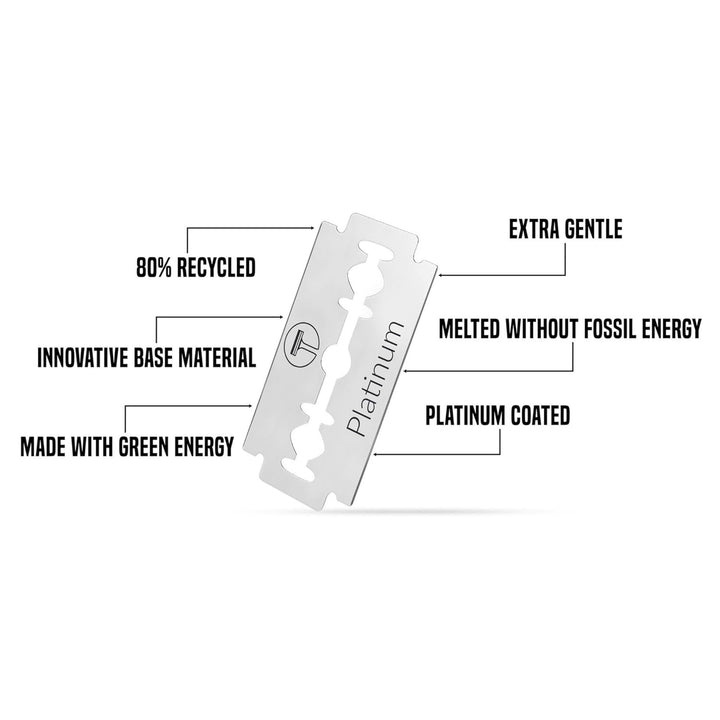 Premium Rasierhobel Set mit 10 Rasierklingen – Metallgriff, Butterfly-Sicherheitsverschluss, Geschen