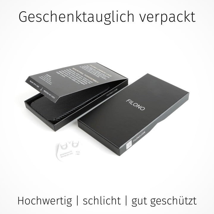FILONO iPhone 15 Pro Carbon Hülle Ultra dünn | Made in Germany | mit Kamera-Schutz, kompatibel mit M