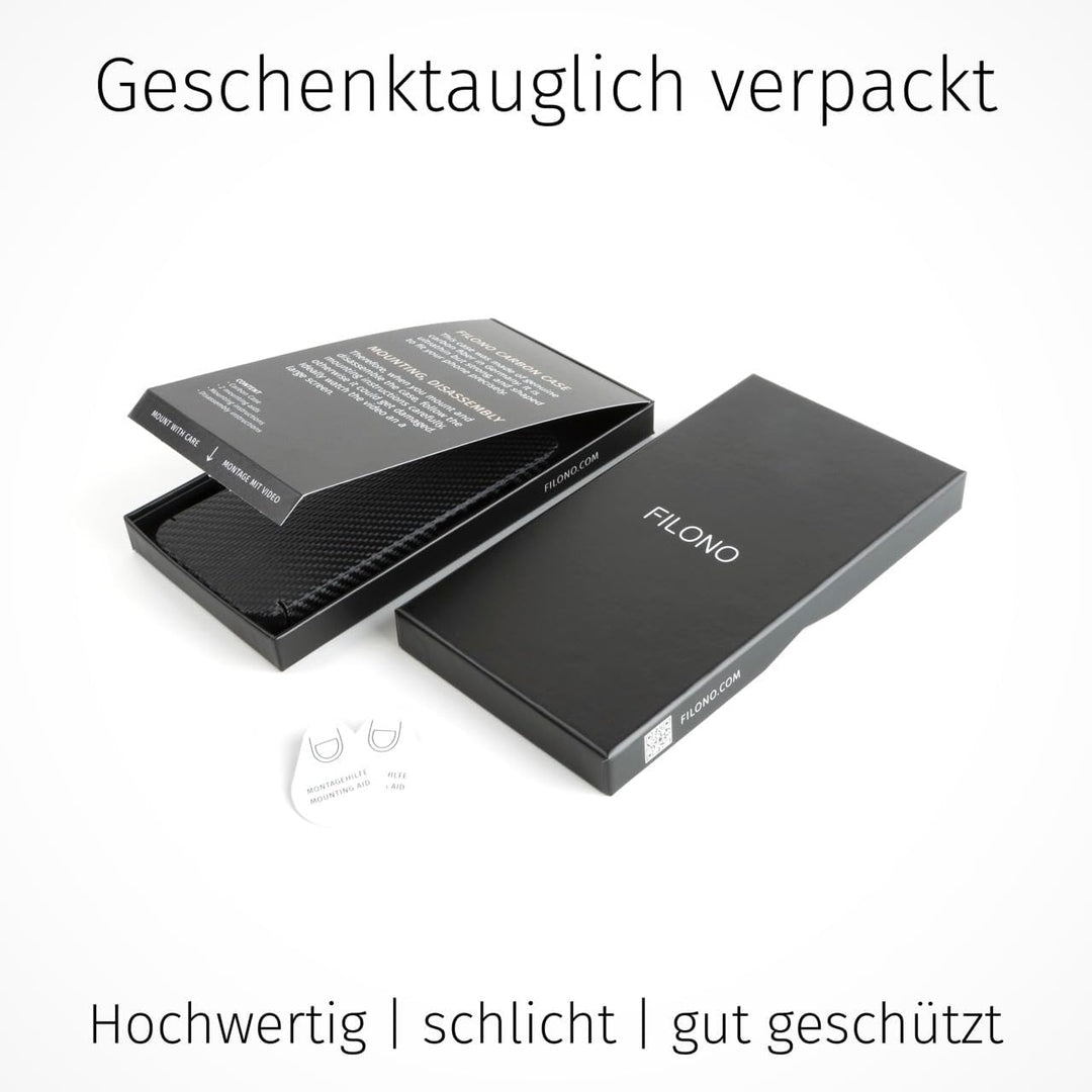 FILONO Samsung Galaxy S21+ Carbon Hülle, ultradünn, hochwertig, schwarz-matt-chic, S21+