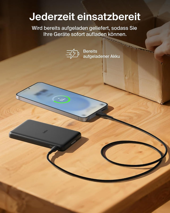 Belkin BoostCharge 5000mAh Magnetische Power Bank, USB-C-Port – Schwarz | 5K Powerbank Kabellos, Mag