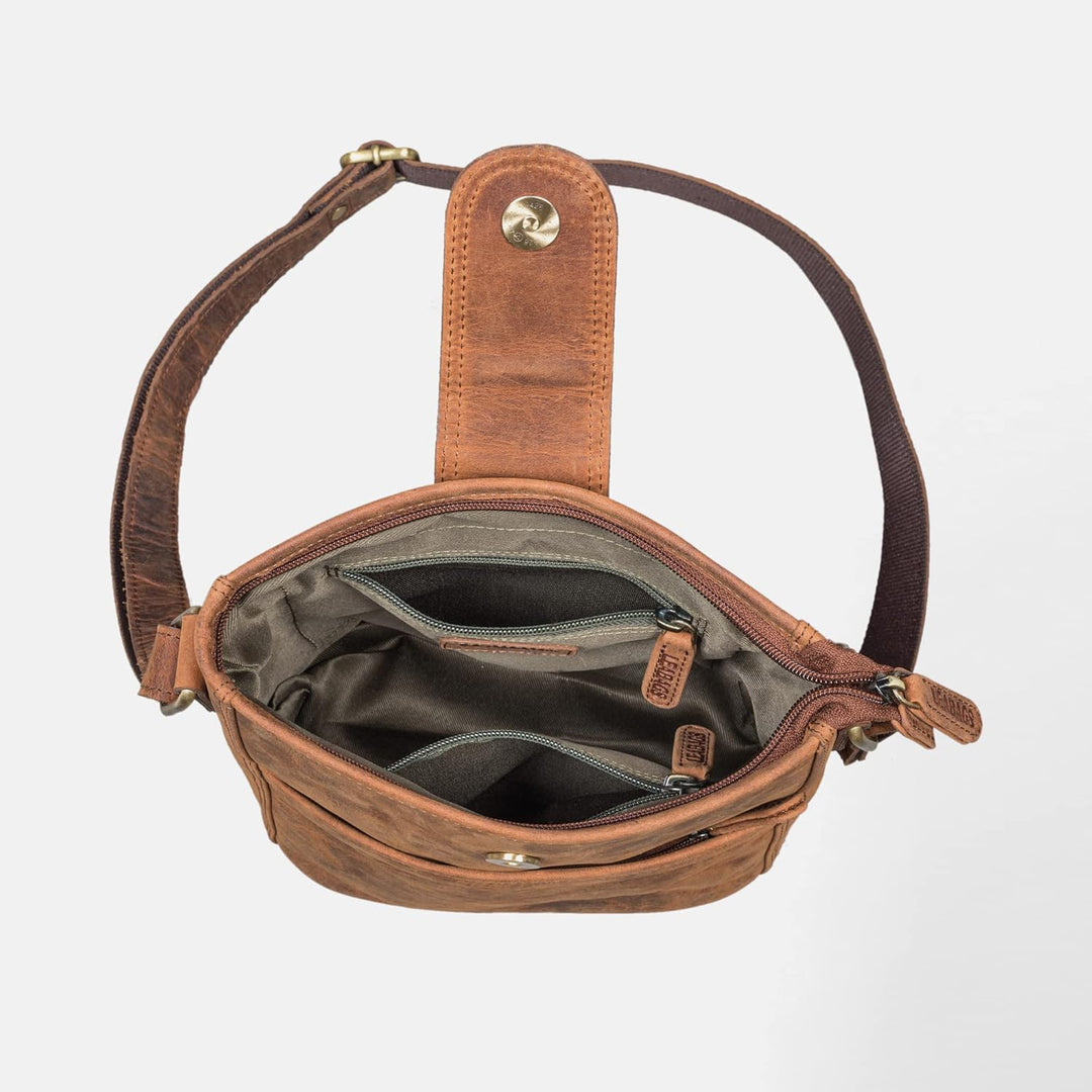 LEABAGS Leder Handtasche Damen I Premium Echtleder Umhängetasche I Damen Schultertasche I Damentasch