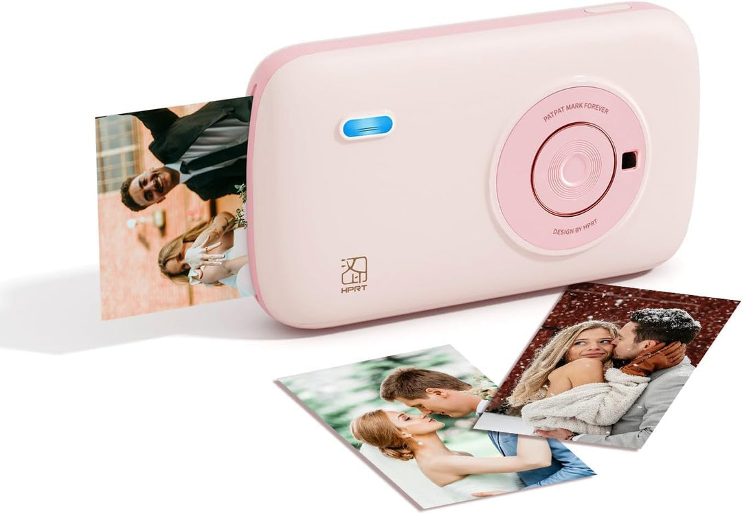 HPRT CP2100 Tragbarer Mini-Drucker, Thermosublimations-Fotodrucker mit 10 Blatt Fotopapier, Pinker M
