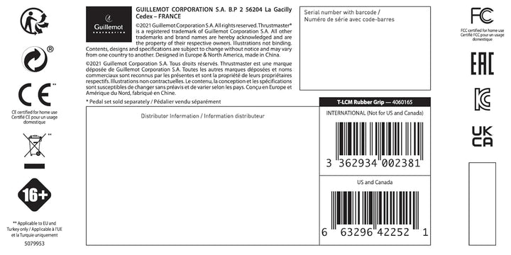 Thrustmaster T-LCM Rubber Grip - 100% texturierte Gummiauflagen für das T-LCM Pedals Pedal Set T-LCM