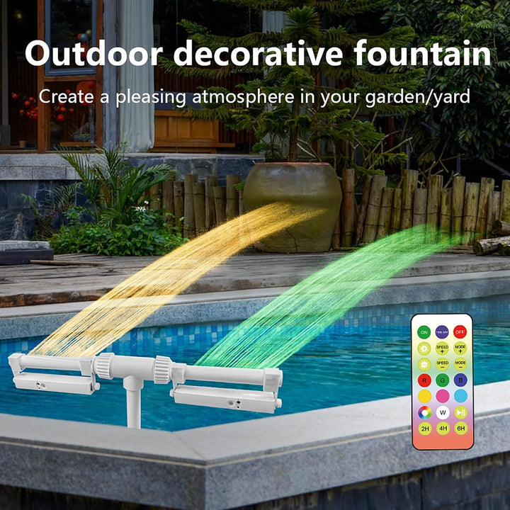 Pool Springbrunnen mit Dual-Spray, Einstellbarer Wasserfall für Pool | Für den Pool, Wasserspiel