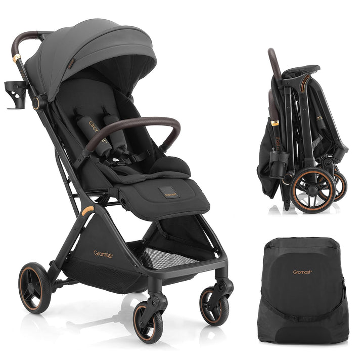 Gravity Faltbarer Kinderwagen, Tragbarer Reise-Kleinkindbuggy Mit Verstellbarer Rückenlehne & Sonnen