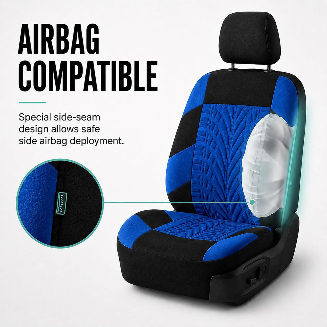 FH GROUP FB071BLUE115 Autositzbezug (Travel Master Airbag und Split Bench kompatibel, blau) Blau-Vol