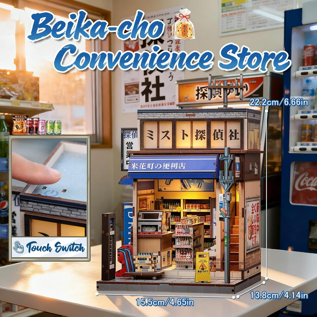 Fsolis Book Nook Japan-Booknook DIY Craft Kits Japanische Buchhandlung, Miniatur Puppenhaus Bausätze