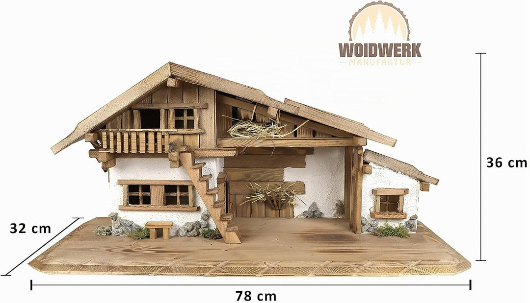 Woidwerk Manufaktur Weihnachtskrippe Krippe Krippenstall (W28) Weihnachten Weihnachtskrippen Krippen