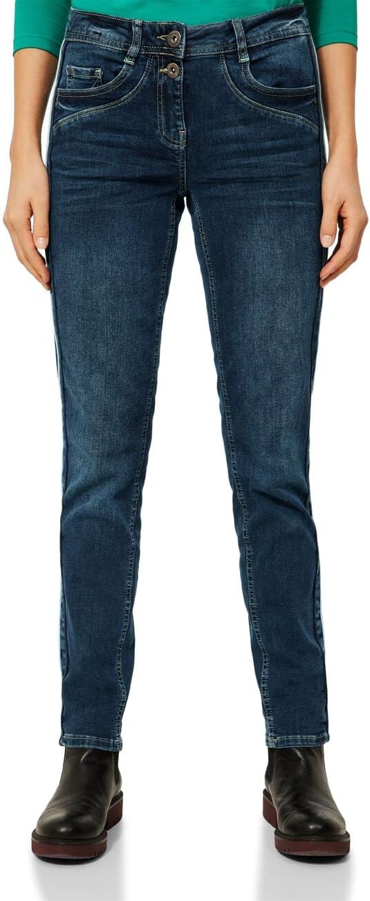 Cecil Damen Jeanshose Loose 27W / 34L Mid Blue Wash, 27W / 34L Mid Blue Wash