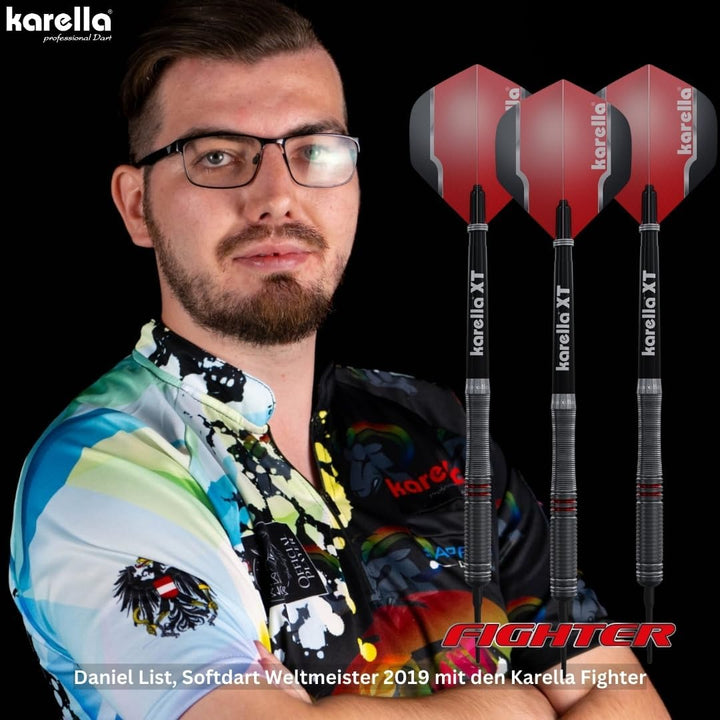 Karella Fighter Steeldart und Softdart, 90% Tungsten, 20g, 22g, 24g, für klassisches Dartboard, elek