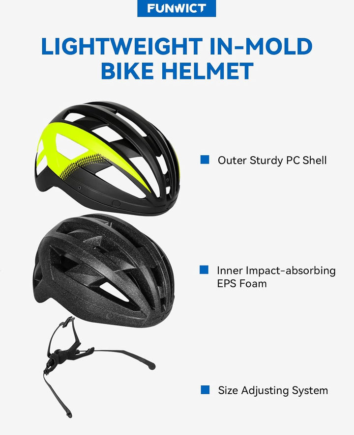 FUNWICT Fahrradhelm mit Visier für Herren Damen, Leichte Fahrradhelm mit Magnetischem Brille und USB