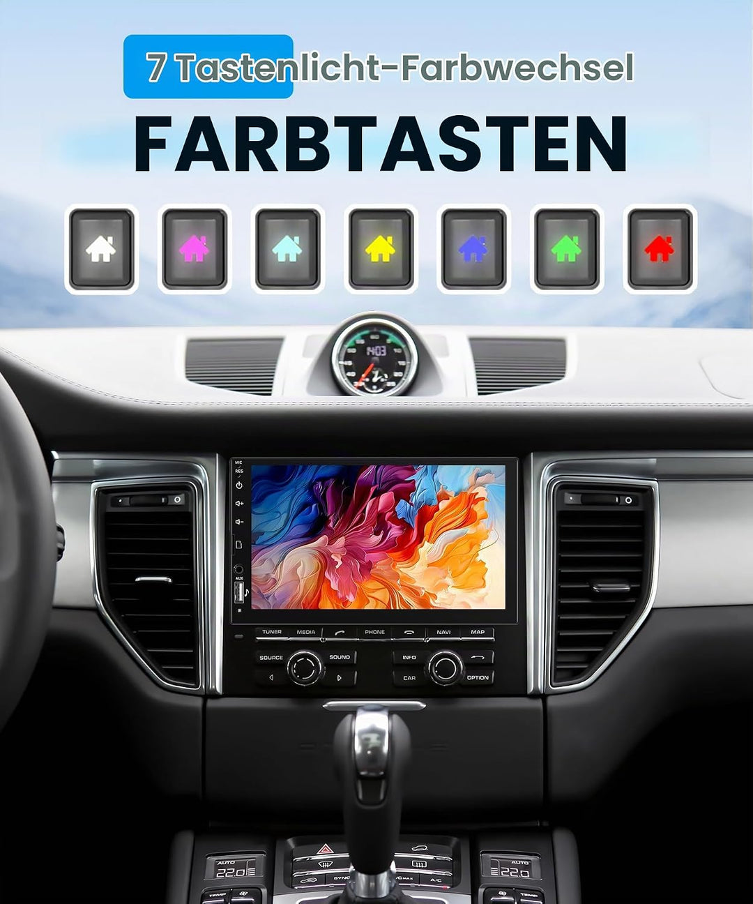 Rimoody Autoradio 1 Din mit Wireless Carplay Android Auto IOS/Android Mirror Link Bluetooth 5.2, 7 Z
