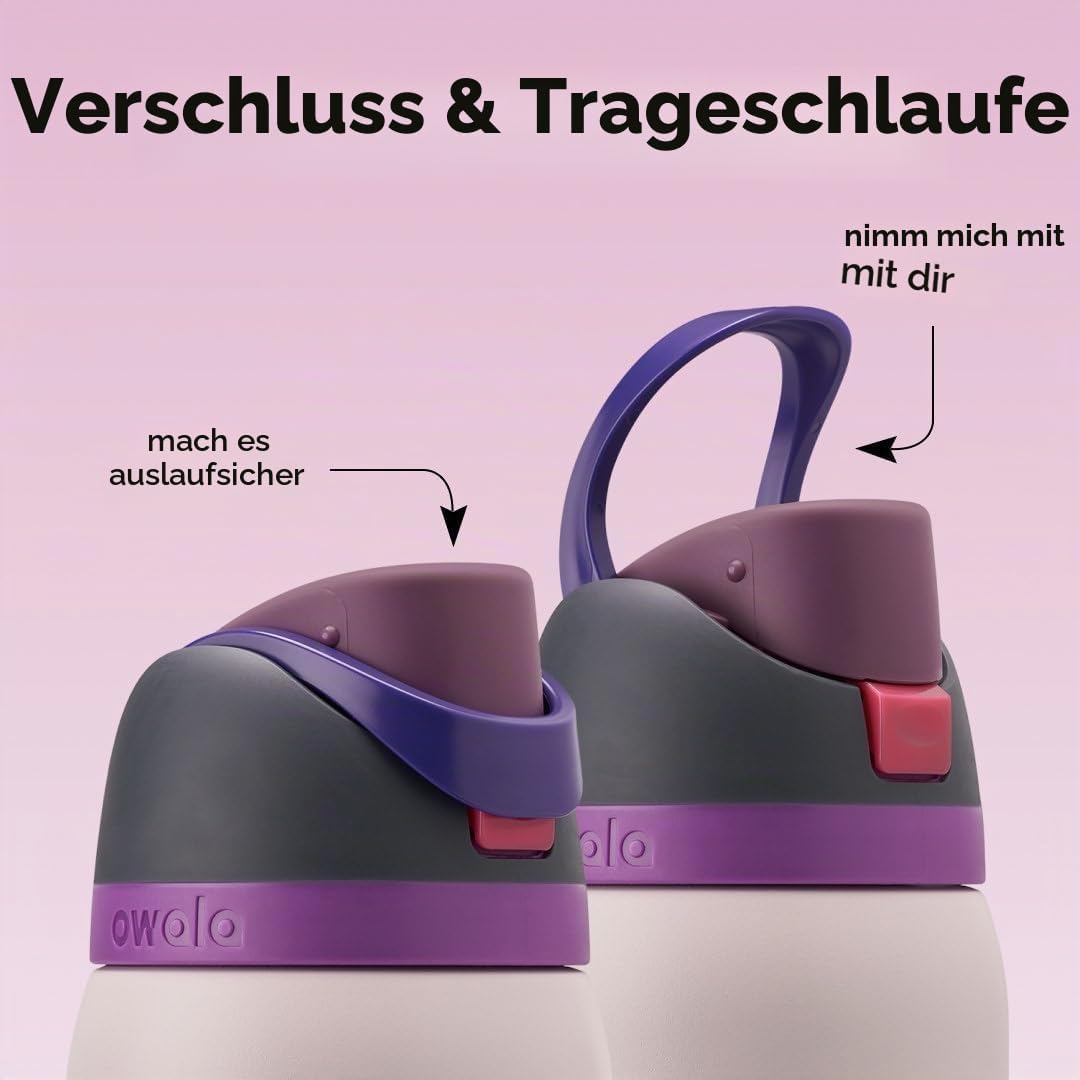 Owala FreeSip Isolierte Edelstahl-Wasserflasche mit Strohhalm für Sport und Reisen, auslaufsicher, B