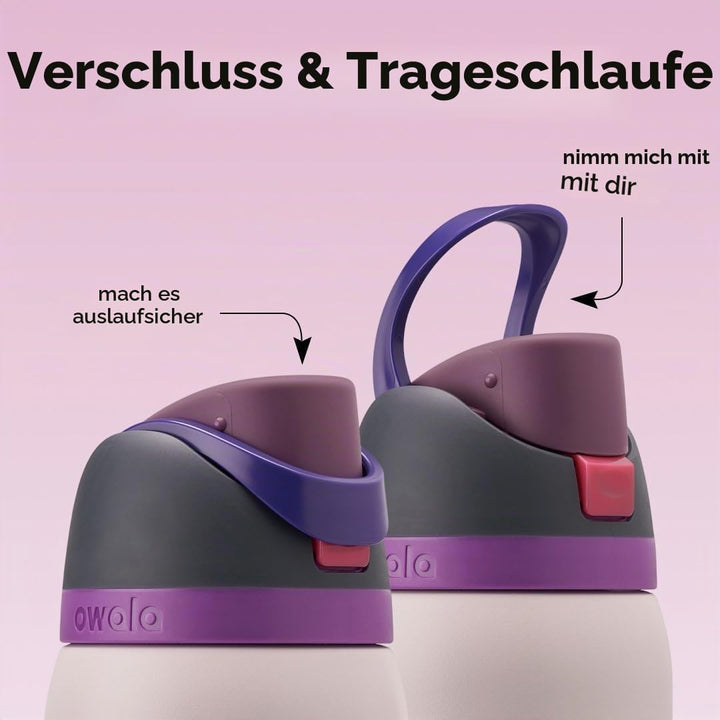 Owala FreeSip Isolierte Edelstahl-Wasserflasche mit Strohhalm für Sport und Reisen, auslaufsicher, B
