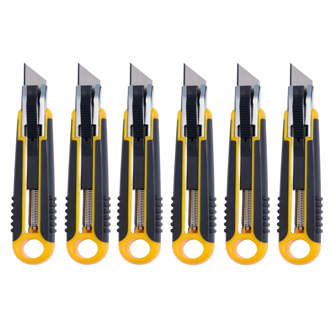 Alco-Albert 125A - Cuttermesser Set, 6 Sicherheitsmesser mit automatischen Klingeneinzug, Arbeitsmes