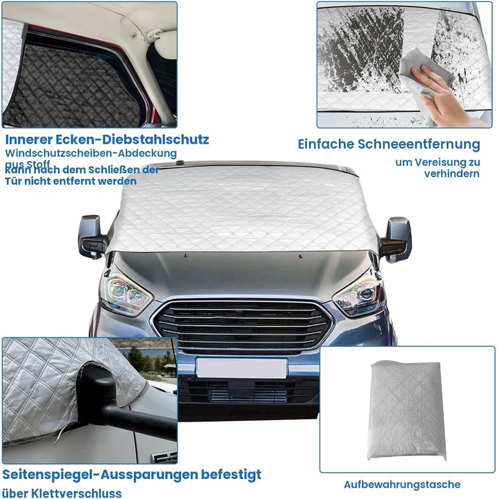 YWNYT Windschutzscheibenabdeckung für VW T6, mit innerer Baumwolle, Frontscheiben-Wickelabdeckung, f