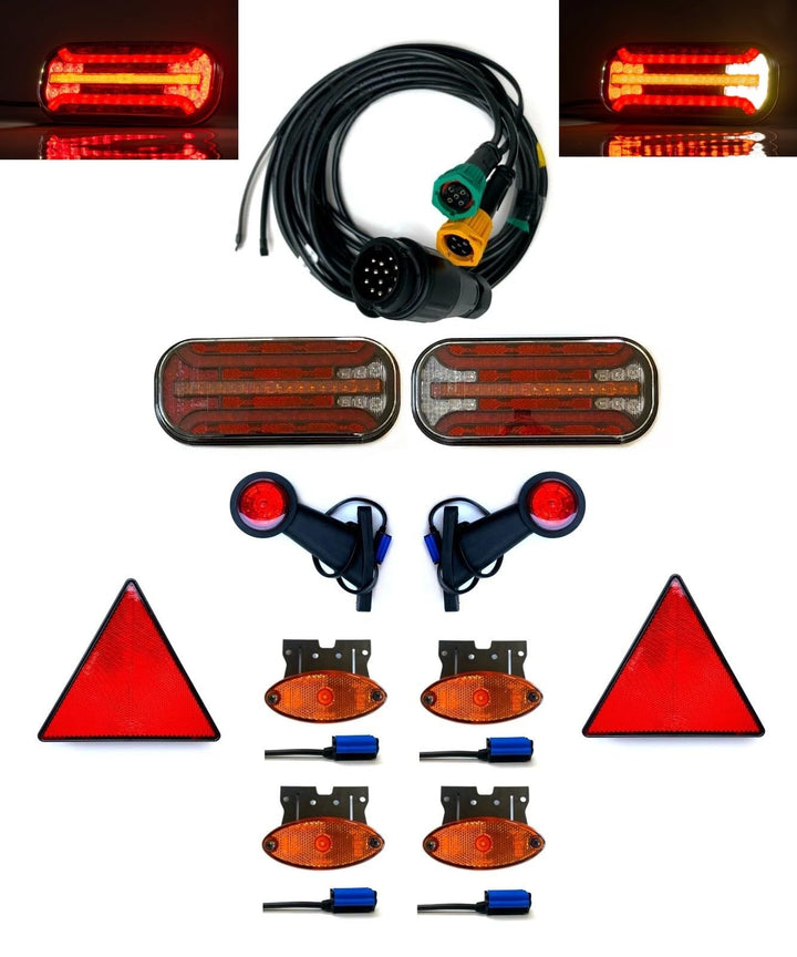 Anhängerbeleuchtung SET LED Rückleuchten Begrenzungsleuchten 7m 13 polig Anhänger