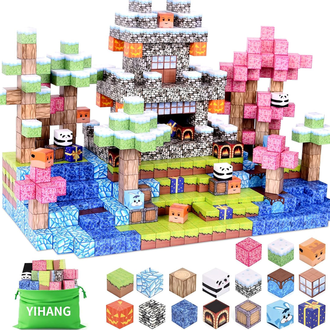 100Pcs Magnetische Bauklötze für Kinder, Build Magnet Ice Castle World Set, Magnet Spielzeug Geburts