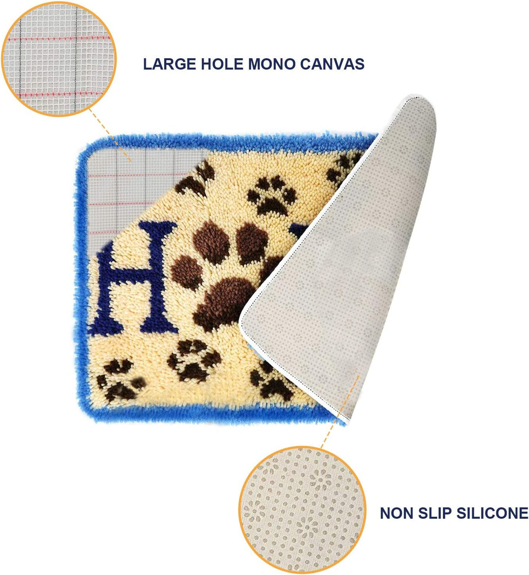 ROCKY&CHAO Knüpfteppich Zum Selber knüpfen, Knüpfsets Latch Hook Kit Selbst Knüpfen Set für Kinder u