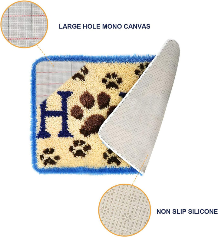 ROCKY&CHAO Knüpfteppich Zum Selber knüpfen, Knüpfsets Latch Hook Kit Selbst Knüpfen Set für Kinder u