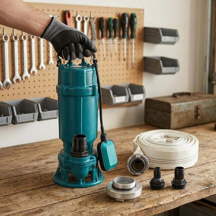 IBO Furiatka 1100 Tauchpumpe mit Zerkleinerer Set, 1100 Watt, 350 l/min, Grauguss und Edelstahl, Ink