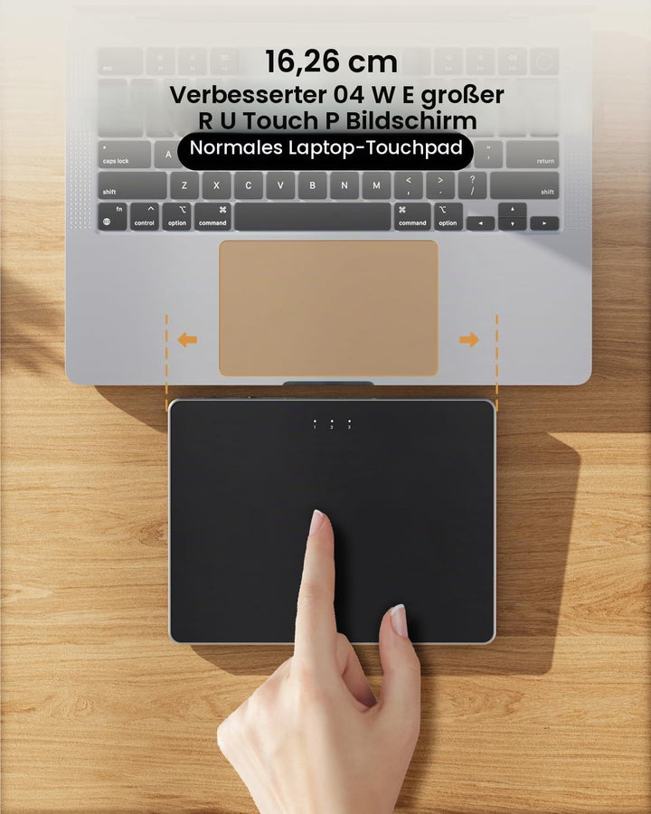 ProtoArc T1 Plus Kabelloses Bluetooth Trackpad für Windows 10/11, Schwarz