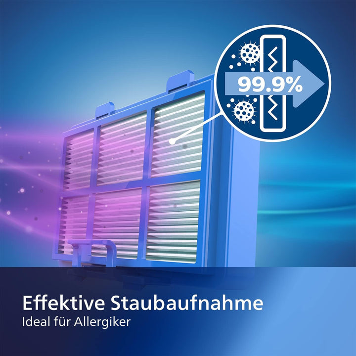 Philips FC8575/09 Performer Active EEK A (Staubsauger mit Beutel, TriActive+ Düse, Allergiefilter, 9