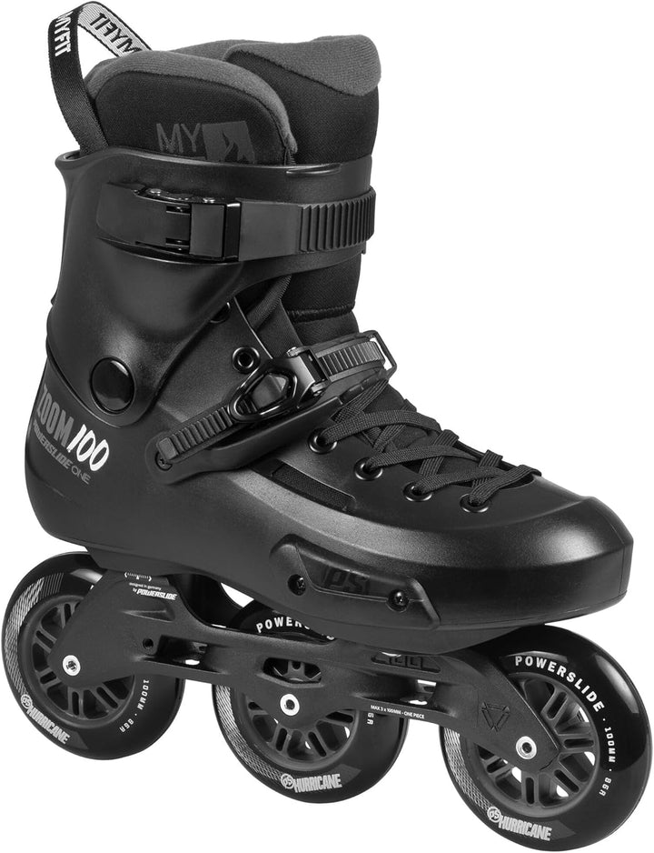 Powerslide Inline Skate Zoom Pro Black 100, für Urban und Fitness, für Damen und Herren 41-42, 41-42