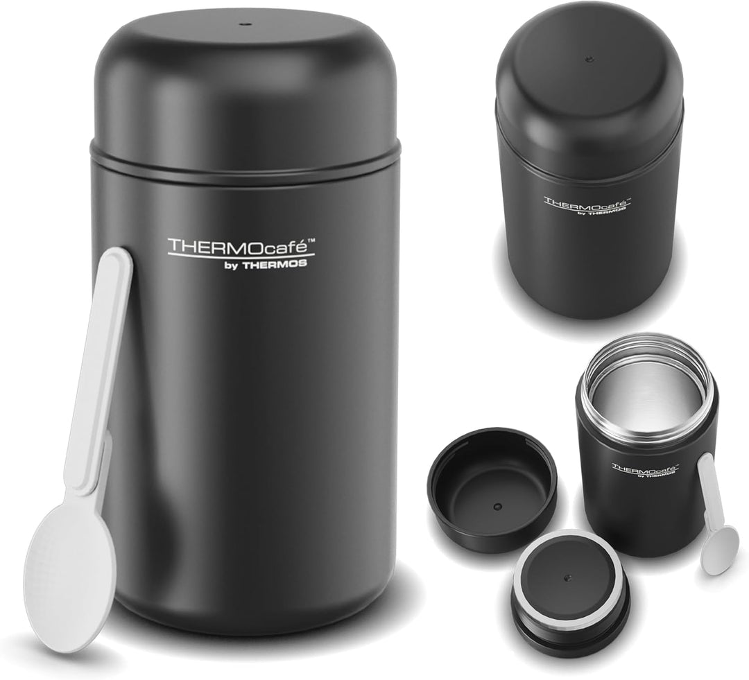 THERMOcafé by THERMOS TC DAILY FOOD JAR black mat 0,40l, 6h heiss & 12h kalt, mit Löffel, Thermobehä