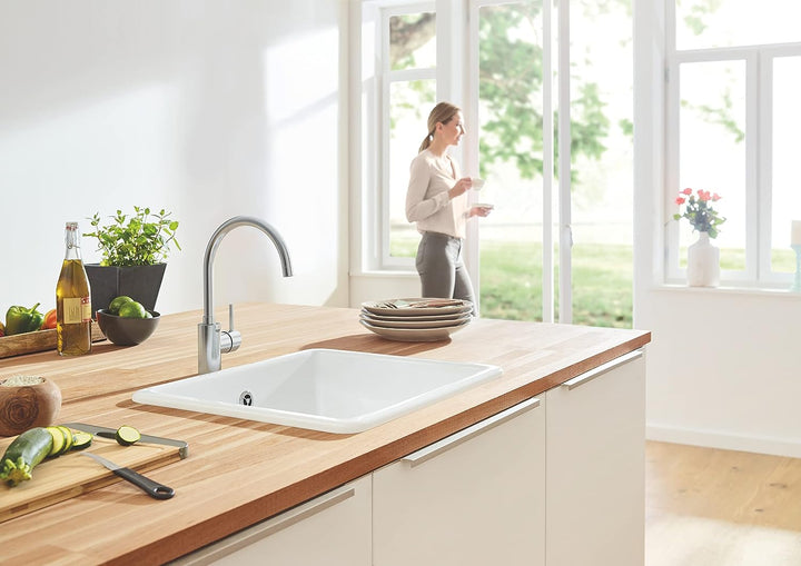 GROHE Concetto - Einhand Waschtischmischer (hoher Auslauf, Einlochmontage, langlebige Oberfläche), s