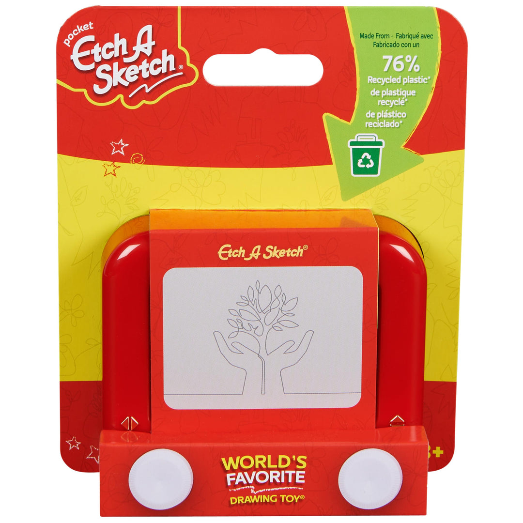 Etch A Sketch Pocket, 76% Recycled Plastic, Original Magic Screen, Sustainably-Minded Kids Travel To