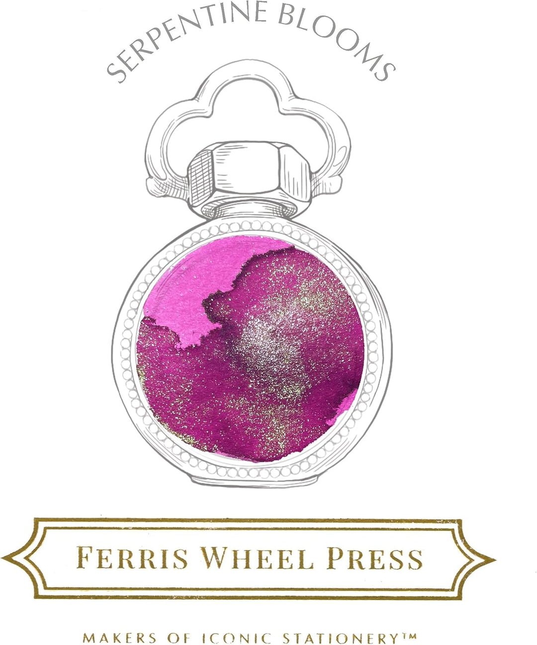 Ferris Wheel Press Ink, Everyday Ink Collection, Serpentine Blooms, Vibrant Orchid with duochrome Pi