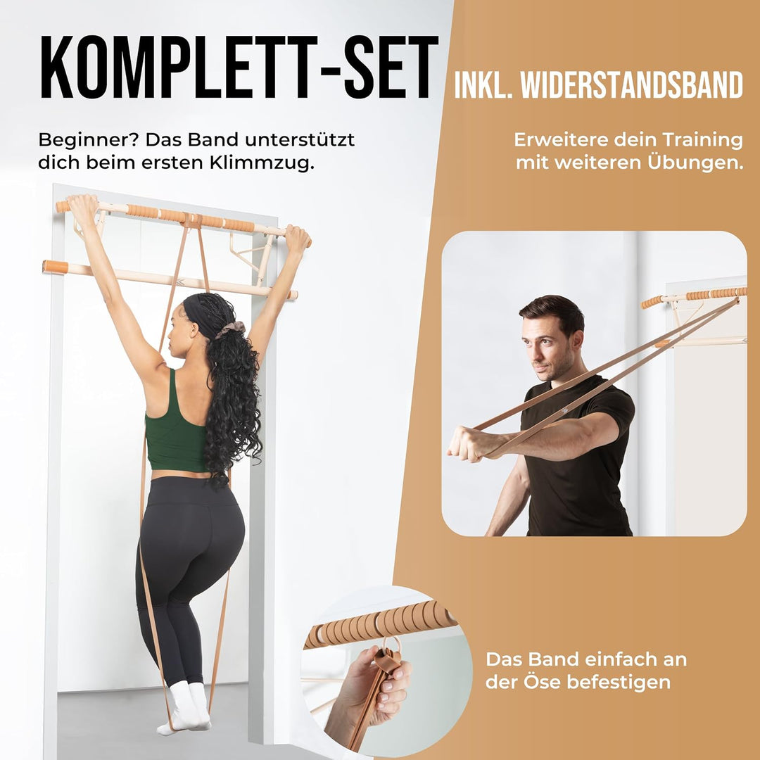 KIANA Sports Klimmzugstange für Türrahmen ohne Bohren & ohne Schrauben | Pull Up Bar Tür bis 150kg |