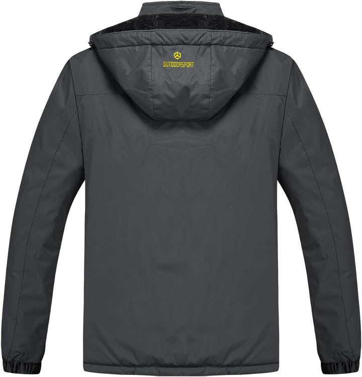 CARWORNIC Herren Winddichte Berg Ski Jacke Winter Warm Schnee Kapuze Windbreaker Wandern Snowboard M
