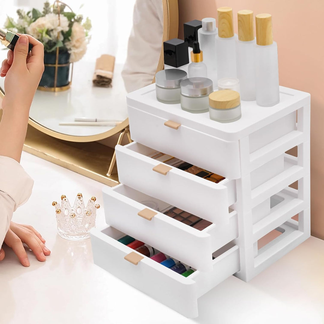 Schreibtisch-Organizer 4 Schubladen Aufbewahrungsbox PP Organizer-Aktenschränke Kunststoff Schublade